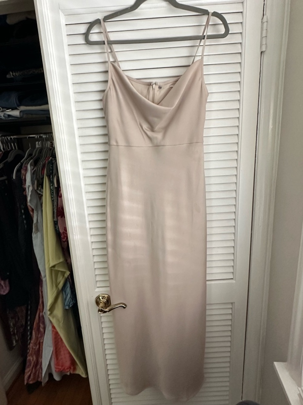 BHLDN Cali Satin Cowl Neck Midi Slip